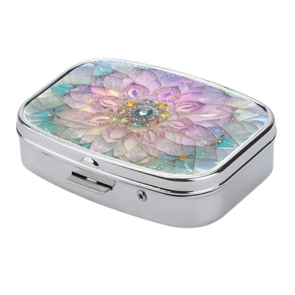 None Handbags - Travel Pill Box 2 Compartments Pastel Flower